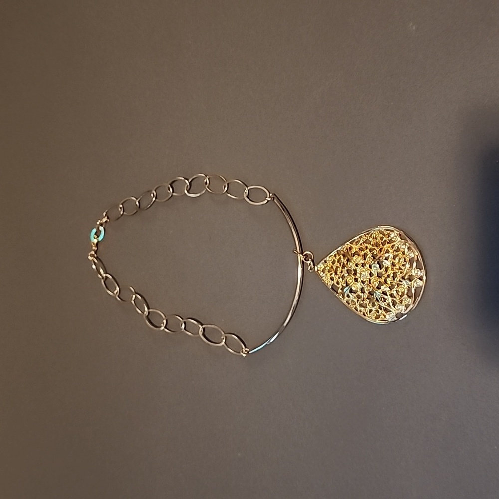 Tear drop gold plated necklace
